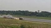 Moment Top Gun stunt goes wrong as fighter jet bounces along runway & explodes