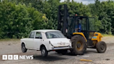 Last car on Albert Looms's Derby scrapyard crushed