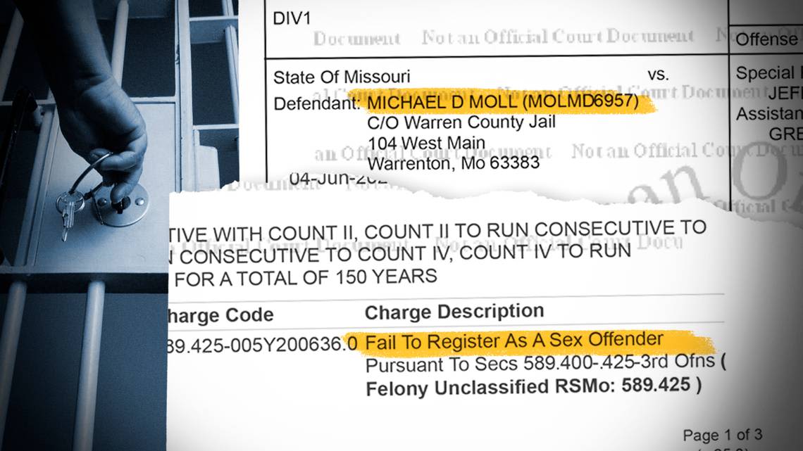 Missouri man sentenced to 150 years for not updating his info on sex offender registry
