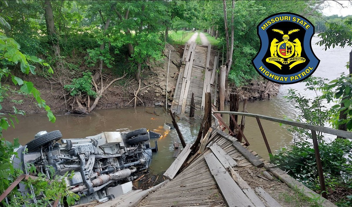 MSHP: Wooden bridge collapses in Cole County while truck tries crossing - ABC17NEWS