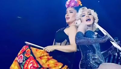 Salma Hayek revela que tuvo MIEDO de subir al escenario con Madonna por esta razón