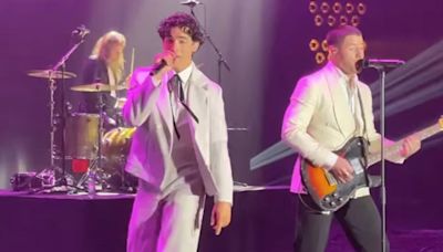 Joe Jonas Surprises Guests by Joining Brother Nick Jonas Onstage at the 30th annual AmfAR Gala in Cannes