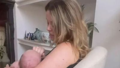 Emily Atack shares sweet video with newborn baby Barney a month after birth