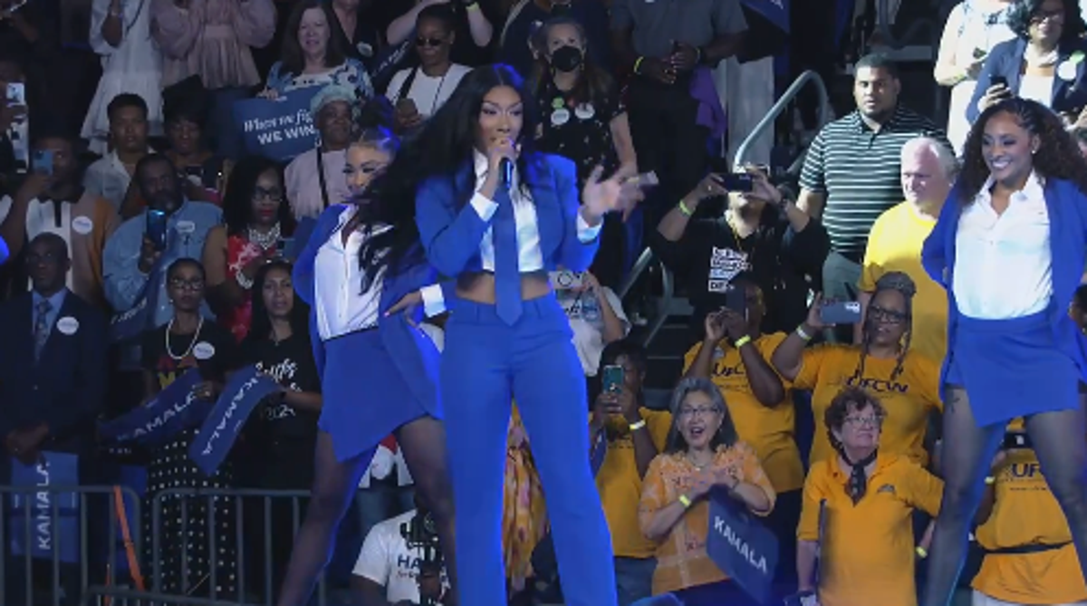 Kamala shreds Trump over debates at Atlanta rally with Megan Thee Stallion as Biden set to headline DNC - live