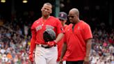 Red Sox 3B Devers practices with teammates on, off field