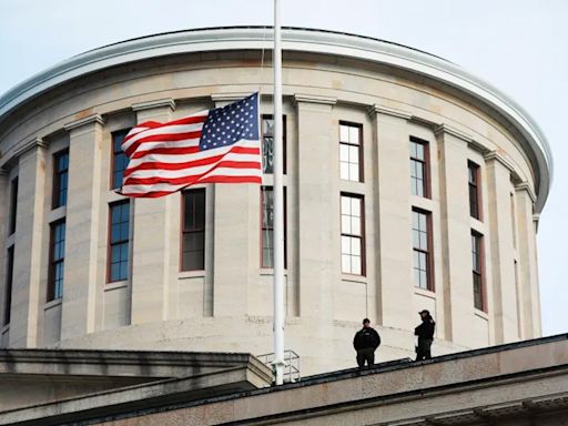 Why are flags at half-staff in Ohio on April 23, 2024?