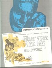 MCA TV MOVIE promo sheet 1960s Robert Stack in MEMORANDUM FOR A SPY