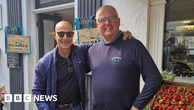 Actor Stanley Tucci spotted visiting Fowey in Cornwall