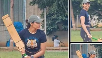 Watch: South Actress Sapthami Gowda Swings Into Action With Cricket Practice - News18