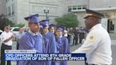 Dozens of Chicago police officers attend Whiting middle school graduation for son of fallen officer