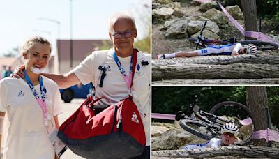 French cyclist knocked-out in HORROR Olympic crash pictured bandaged