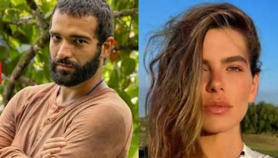 Humberto Carrão e Mariana Goldfarb se beijam em samba no Rio de Janeiro