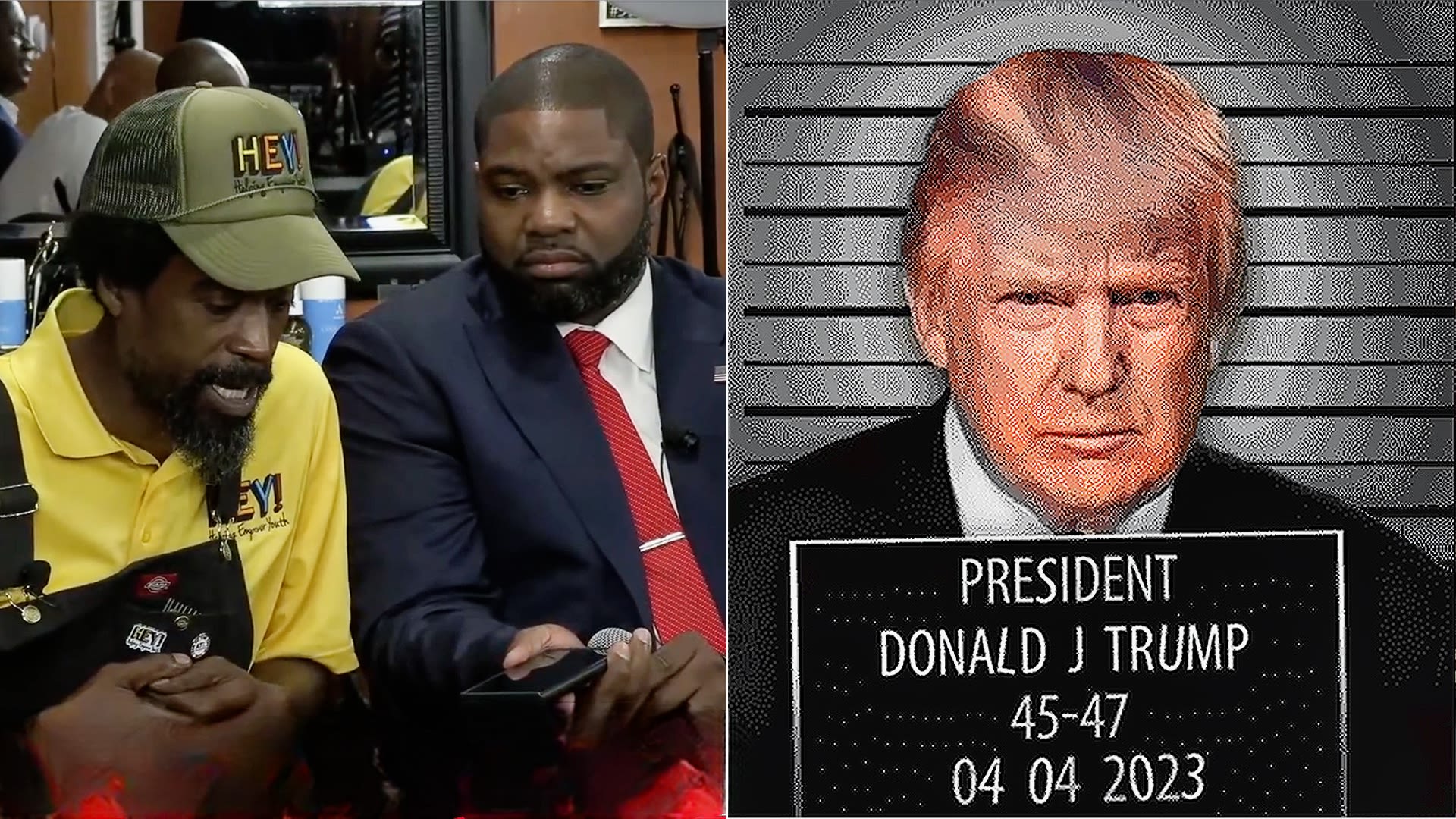 Trump Brags At Black Barbershop Event ‘The Mugshot! It Just Beat Elvis Presley And Frank Sinatra By A LOT!’