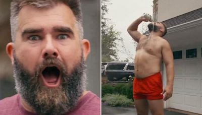 How Jason Kelce Ended Up Washing His Cybertruck Shirtless and Peeing in a Bush for Beer Commercial: ‘I’m a Big Idea Guy’