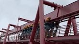 Riders dangle in midair as roller coaster evacuated, California video shows