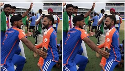 Watch: Virat Kohli, Arshdeep Singh shake a leg to Punjabi music to celebrate T20 World Cup win - CNBC TV18