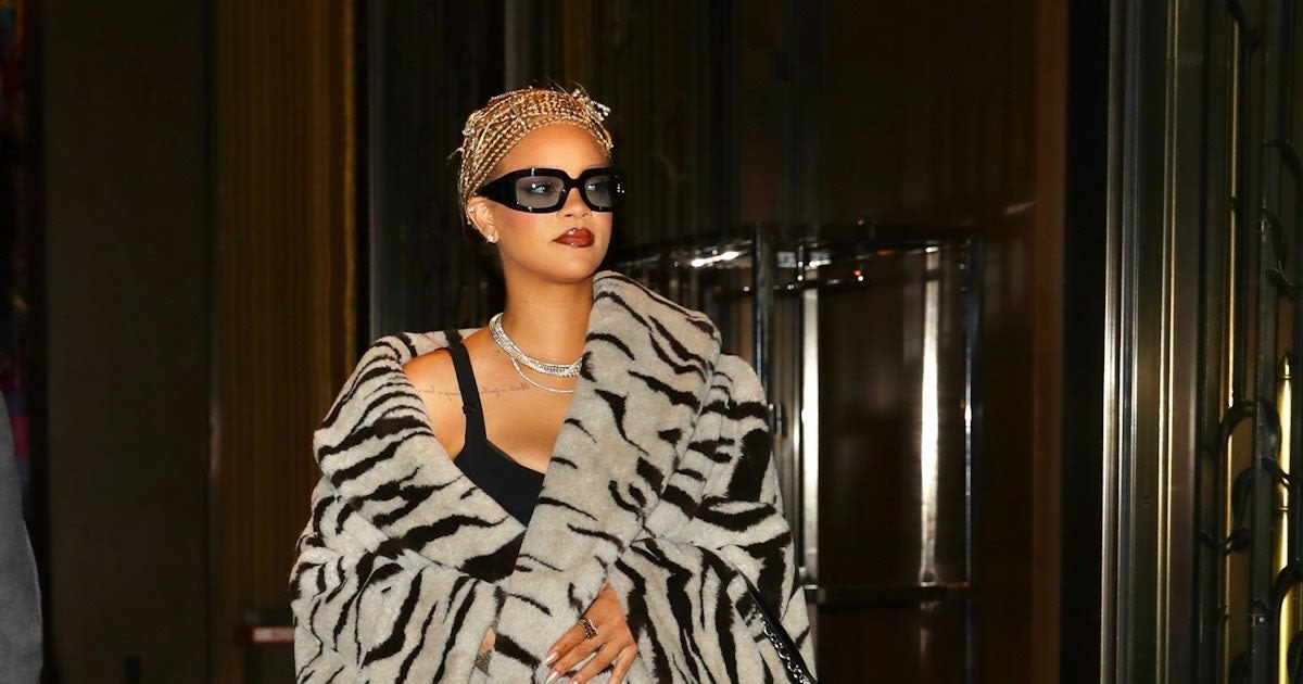 Rihanna Wears a Vintage '90s Faux Fur To Kick Off Summer