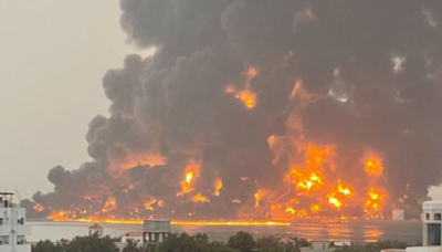 Yemen's Al Hudaydah Oil Port Is Burning After Israeli Strikes, Videos Emerge