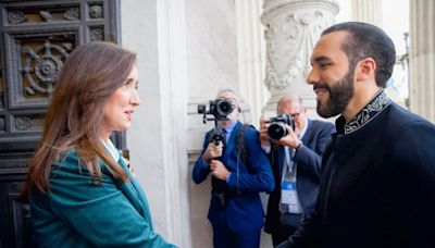 Nayib Bukele en el Congreso: se reunió con Victoria Villarruel y Martín Menem