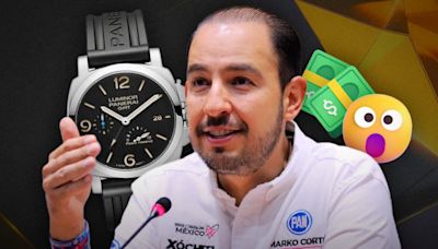 Exhiben a Marko Cortés por reloj de 120 mil pesos que usó en programa de Carlos Alazraki