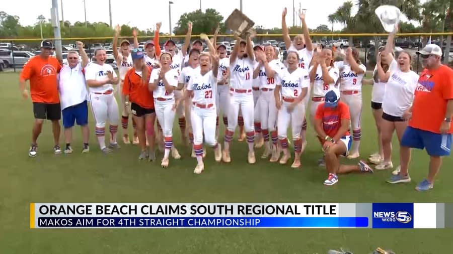 Orange Beach softball wins South Regional, Makos aim for 4th straight state title