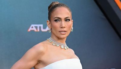 Jennifer Lopez Bares Arms in Black and White Sleeveless Look at Premiere of Netflix Action Flick Atlas
