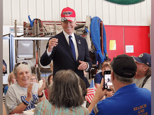 Biden wears 'Trump 2024' hat at Pennsylvania fire station to promote unity