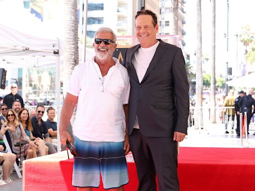 Mel Gibson makes rare red carpet appearance to support pal Vince Vaughn