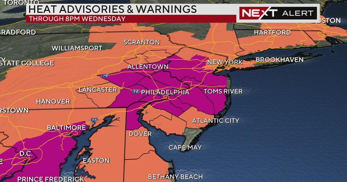 Philadelphia area under excessive heat warning, could feel like up to 108 in the city today