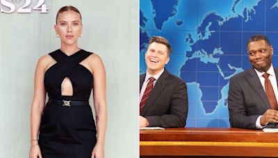 Scarlett Johansson Admits She's 'Terrified' When Husband Colin Jost and Michael Che Do “SNL” Joke Swap