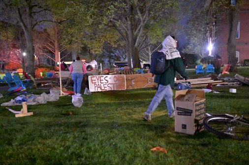 At Tufts, the tents are down and fences are up - The Boston Globe