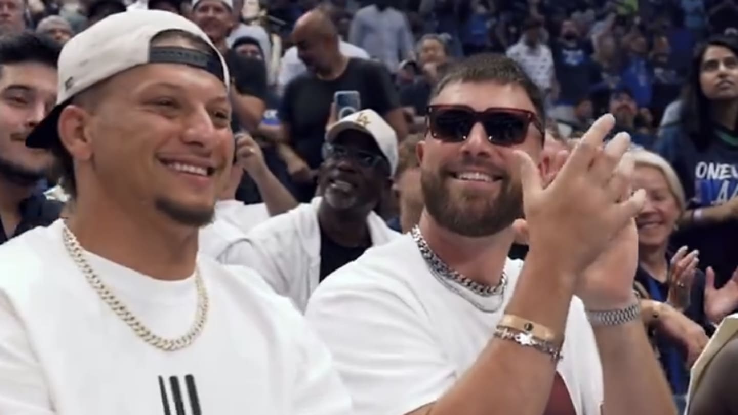 Mavericks Fans Boo Travis Kelce Before Giving Patrick Mahomes a Warm Welcome