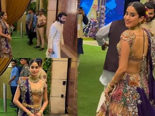 Janhvi Kapoor Arrives For Anant-Radhika's Shiva Shakti Puja With Shikhar Pahariya