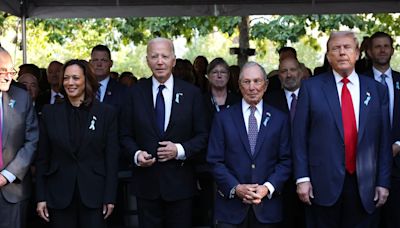 Kamala Harris, Donald Trump Shake Hands At 9/11 Memorial At World Trade Center