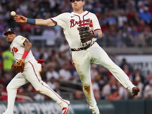 Austin Riley removed from Sunday’s game with left side tightness