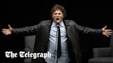Javier Milei sings punk rock in leather coat at Buenos Aires book launch