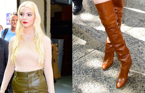 Anya Taylor-Joy Dons Luxe Leather in Thigh-High Boots for ‘Furiosa’ Press Tour