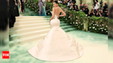 Kylie Jenner exudes wedding royalty in an Oscar De La Renta at the Met Gala 2024 green carpet | - Times of India