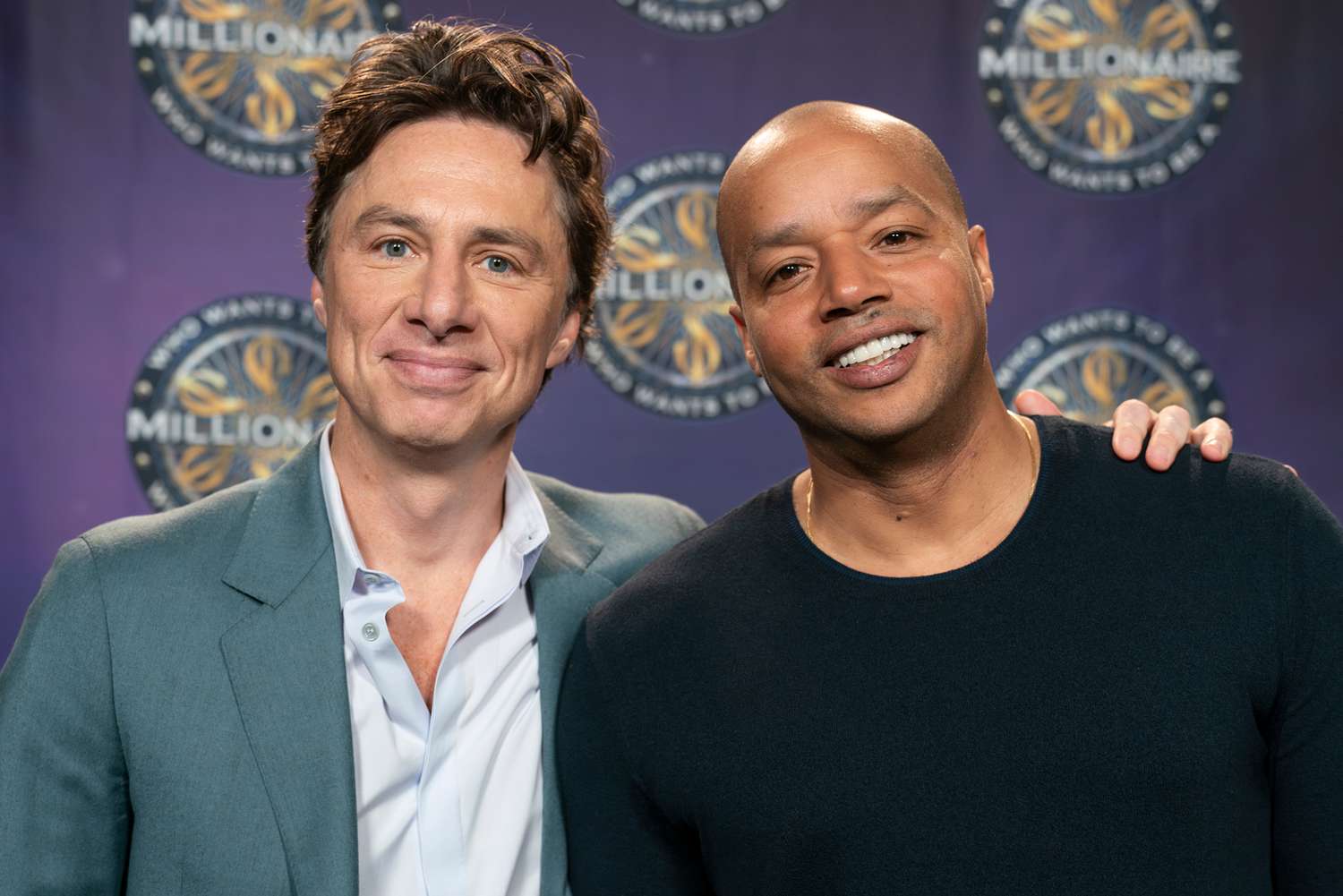 Watch Zach Braff struggle to name all of BFF Donald Faison's 6 kids on 'Who Wants to Be a Millionaire'