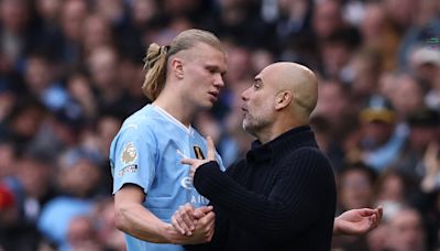 Man City: Pep Guardiola explains Erling Haaland touchline incident after substitution