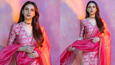 Aditi Rao's Varanasi silk brocade sharara set of Rs 69K is perfect wedding closet staple
