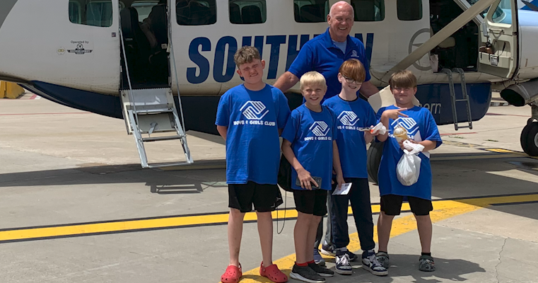 Good deeds give four boys wings: Boys & Girls Club launches 'Experience of a Lifetime' with first flight experience