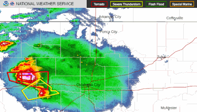 Tornado touches down near Yukon, Mustang Sunday night