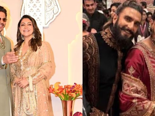 Anant-Radhika Wedding: Shah Rukh Hugs Ranveer Singh, Greets Mom To Be Deepika With A Kiss; Watch