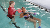 Brenda learns to swim with Olympic Gold-Medalist Rebecca Adlington