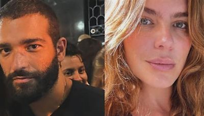 Humberto Carrão e Mariana Goldfarb trocam beijos em samba e ator desvia de cantadas de outras mulheres