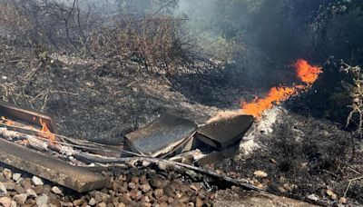 Train services hit after line-side fire