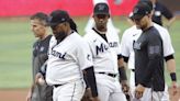 Johnny Cueto leaves first Miami Marlins start with arm injury against Minnesota Twins