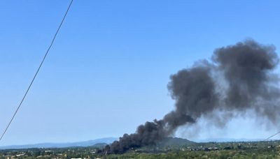 Smoke billows from fire on Ross Island