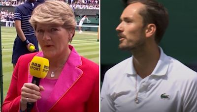 Clare Balding struck by tennis ace Medvedev as star later given umpire warning